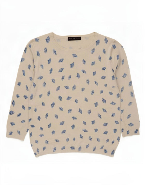 Marks & Spencer Maglione da donna con scollo a barca con motivo astratto UK 12 Medi