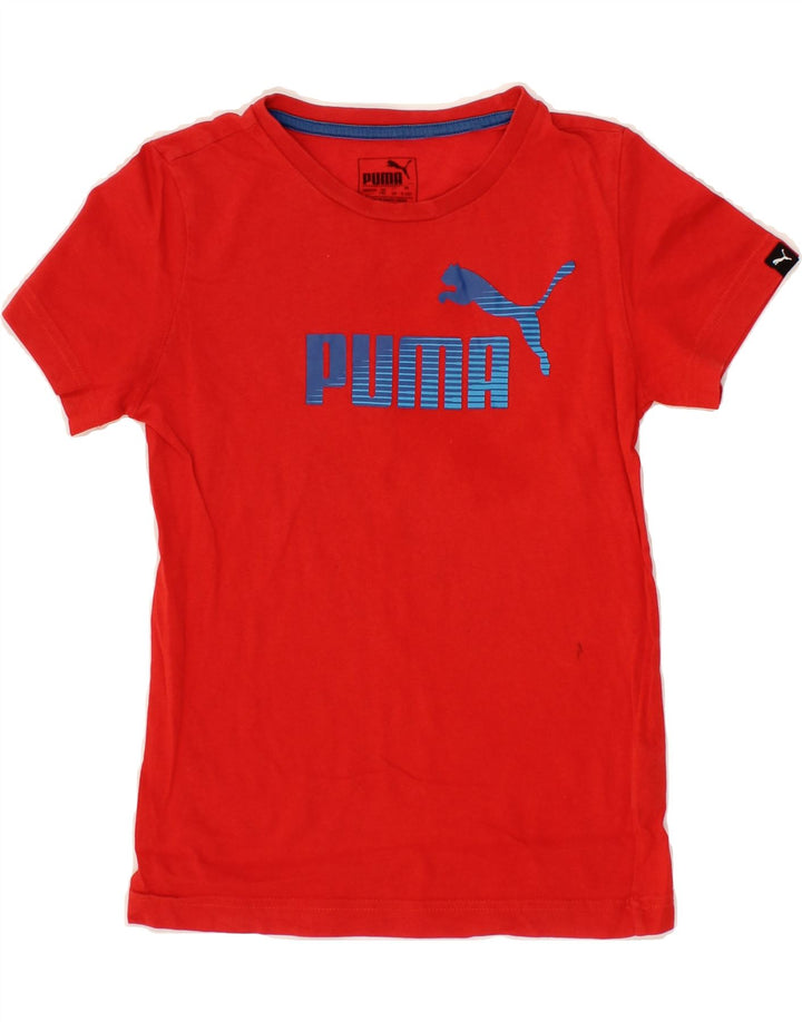 PUMA Boys Graphic T-Shirt Top 9-10 Years Red Cotton Vintage Puma and Second-Hand Puma from Messina Hembry 