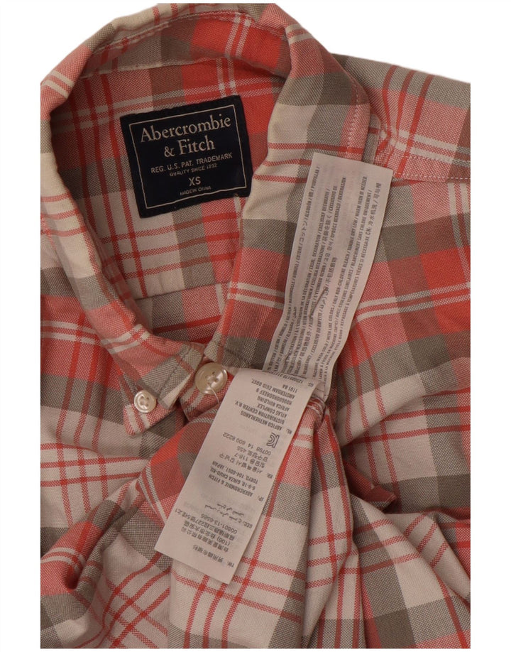 Camicia da uomo ABERCROMBIE & FITCH XS in cotone a quadri rossi