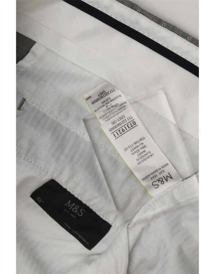 MARKS & SPENCER Mens Chino Shorts W38 XL Grey Spotted Cotton Vintage Marks & Spencer and Second-Hand Marks & Spencer from Messina Hembry 