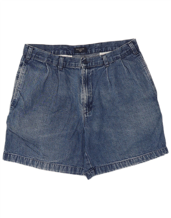 Pantaloncini di jeans da donna Dockers W34 grandi cotone blu