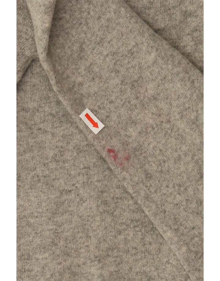 BENETTON Maglione da donna con scollo a V UK 18 XL Lana d'agnello grigia