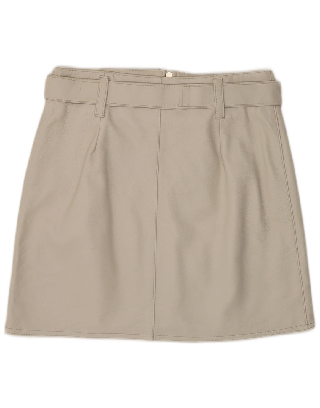 Gonna in pelle da donna VINTAGE IT 44 media W28 in pelle grigia