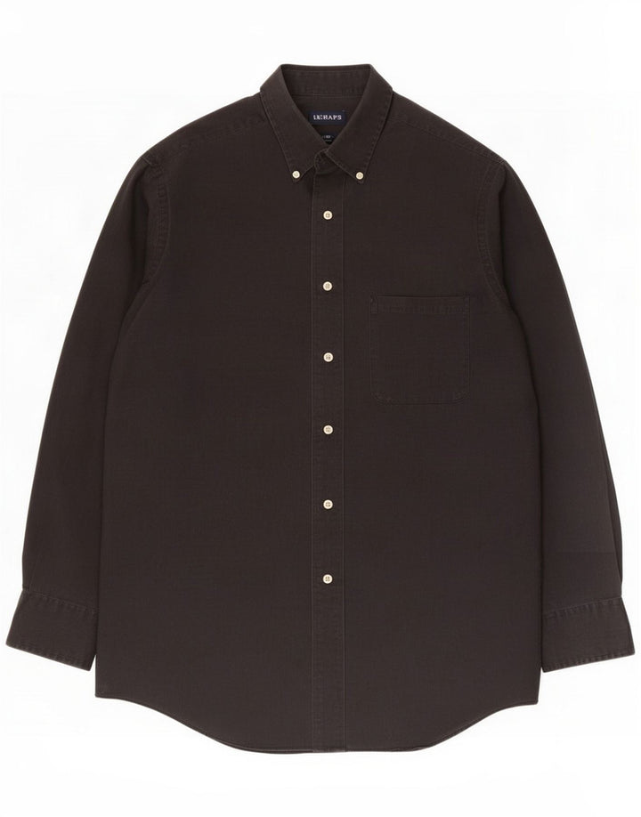 Camicia da uomo Chaps taglia 15 1/2 media cotone nero