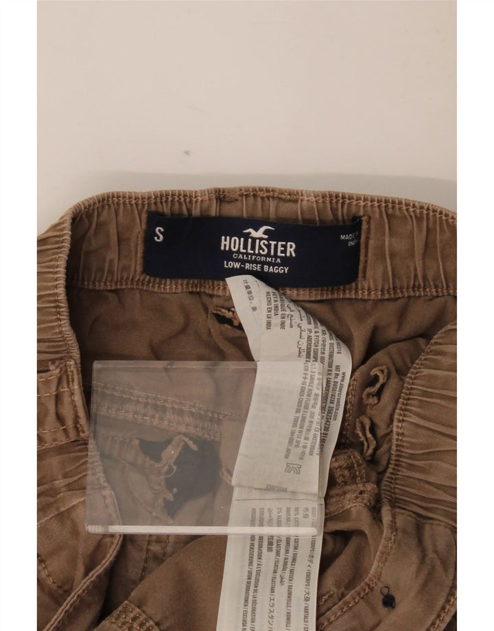 Pantaloni cargo HOLLISTER da donna larghi a vita bassa piccoli W26 L31 marroni