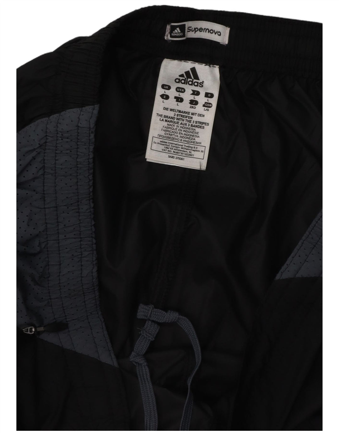 Pantaloni da tuta da uomo ADIDAS grandi in poliestere color block nero