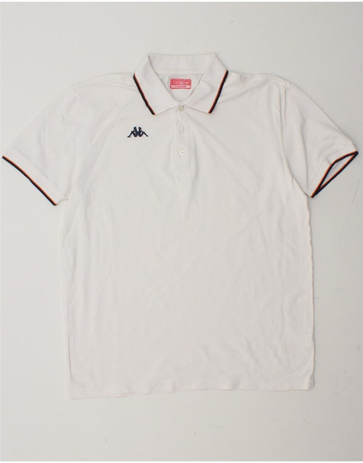 KAPPA Mens Polo Shirt 2XL White Cotton Vintage Kappa and Second-Hand Kappa from Messina Hembry 