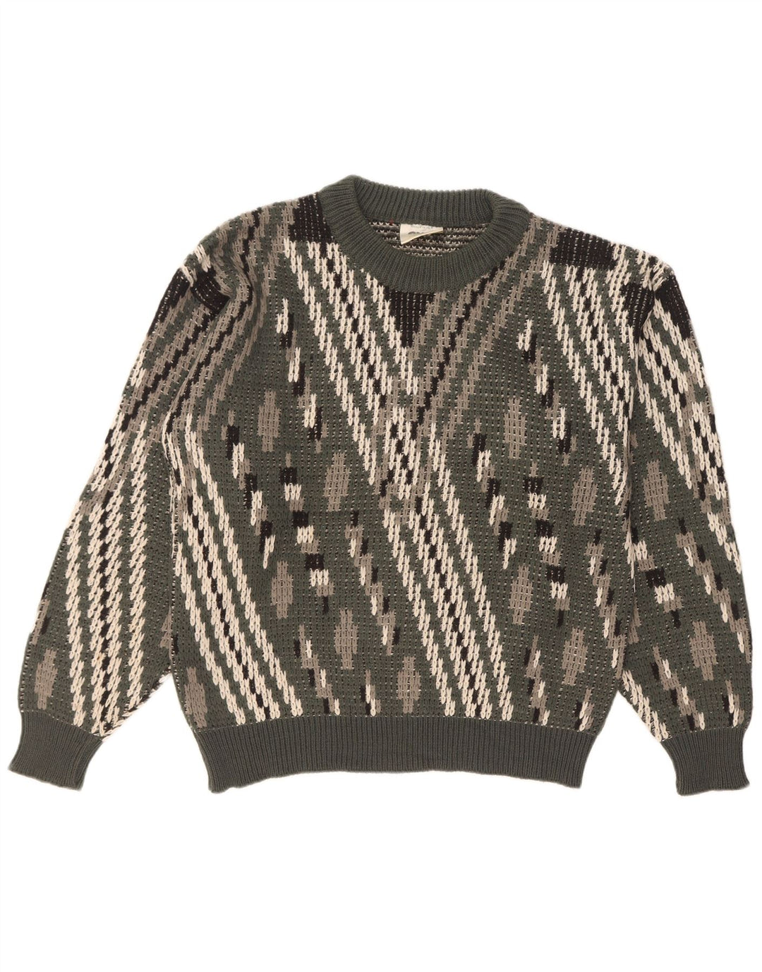 Ciao Maglione da uomo girocollo in lana a righe verdi grandi