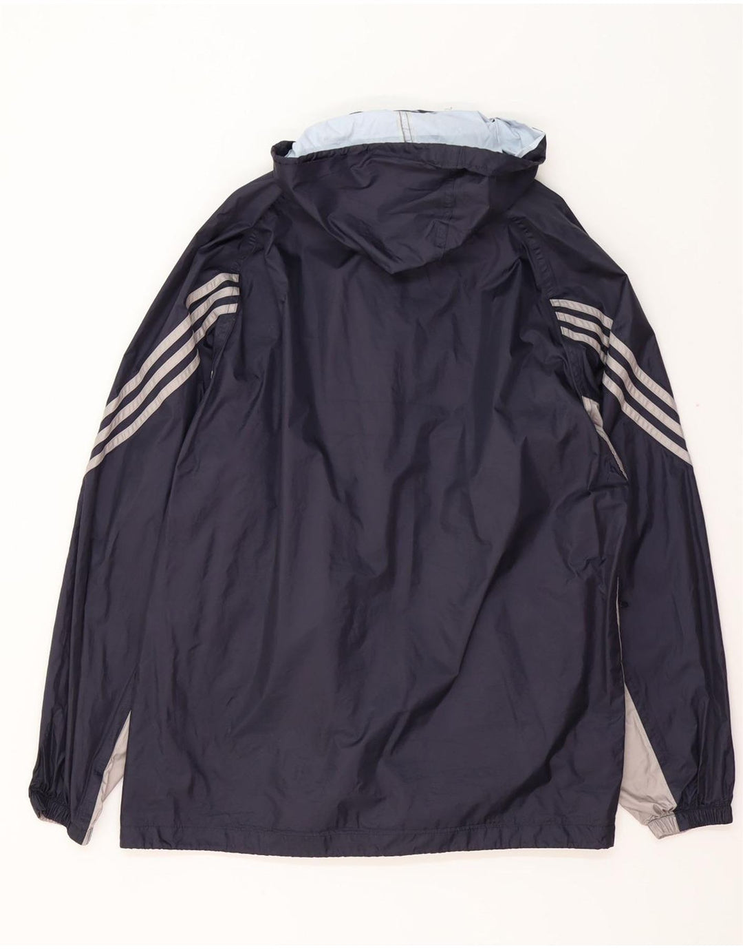 Giacca antipioggia da uomo ADIDAS con cappuccio UK 38/40 Medium Blu Navy Colourblock