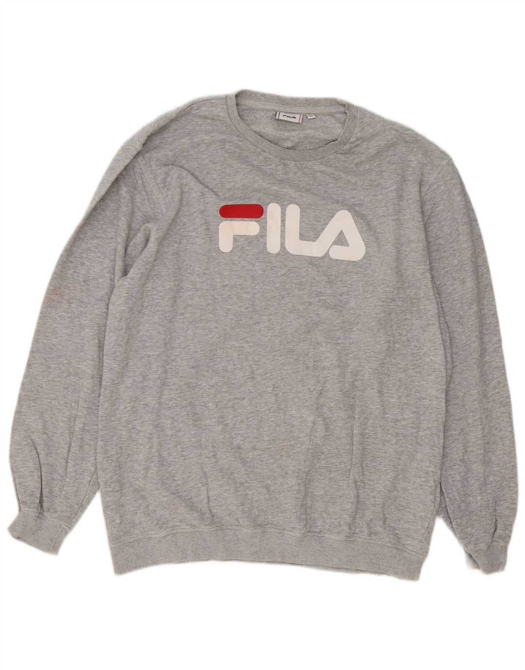 Felpa grafica da uomo Fila Maglione XL Cotone chiazzato grigio