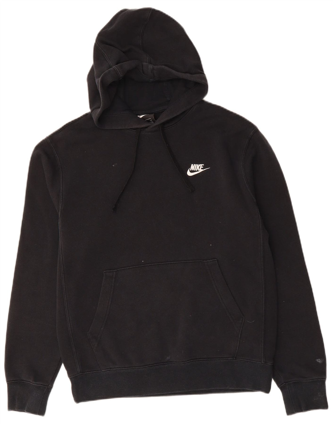 NIKE Mens Hoodie Jumper Small Black Cotton
