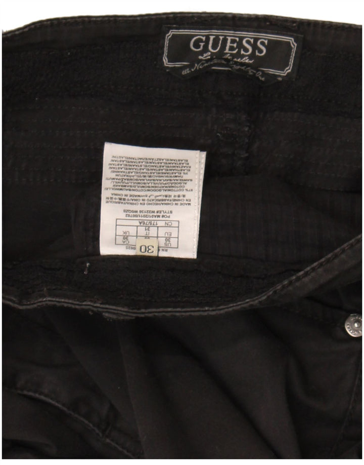 Pantaloni cropped da donna Guess W30 L25 cotone nero
