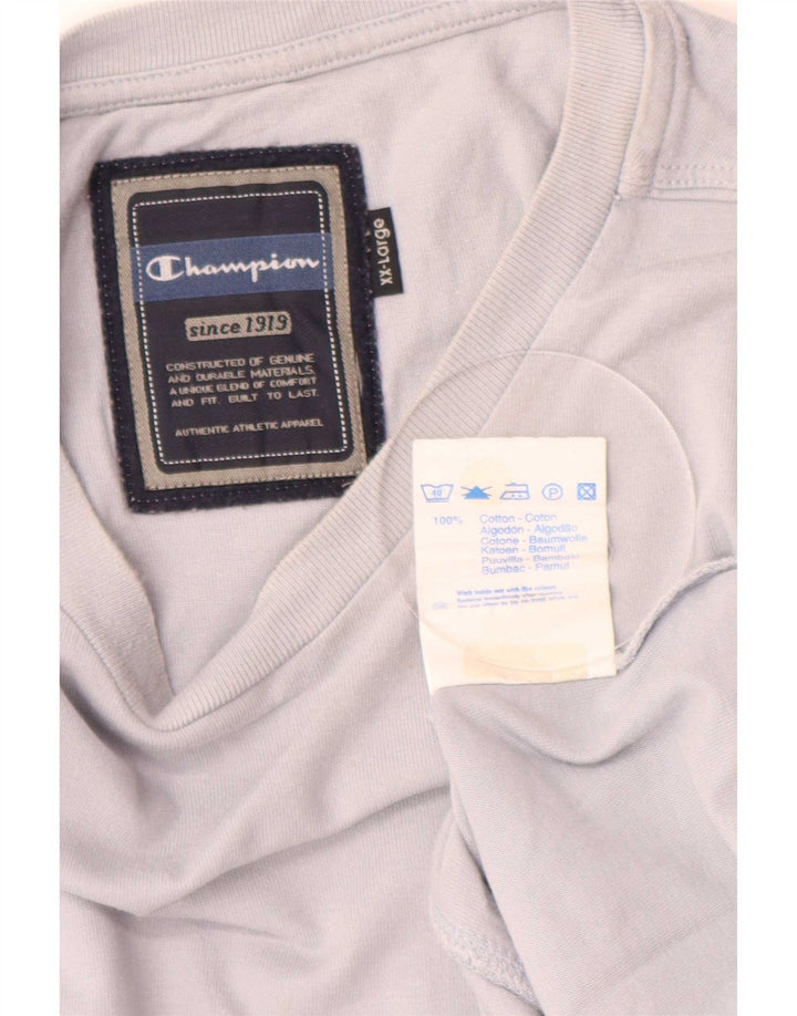 Top da uomo a maniche lunghe Champion 2XL cotone blu
