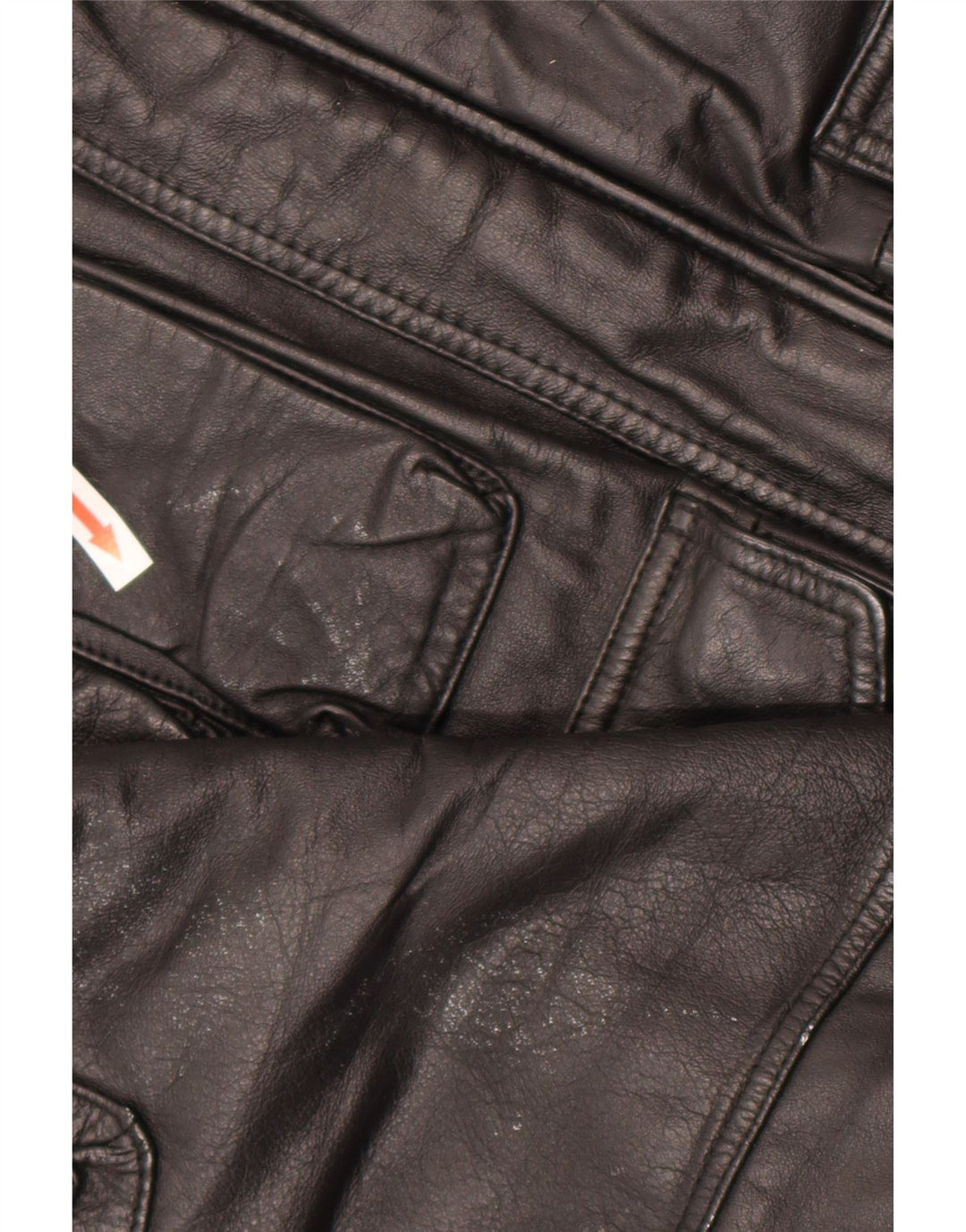 Giacca in pelle vintage da uomo UK 44 2XL Pelle nera