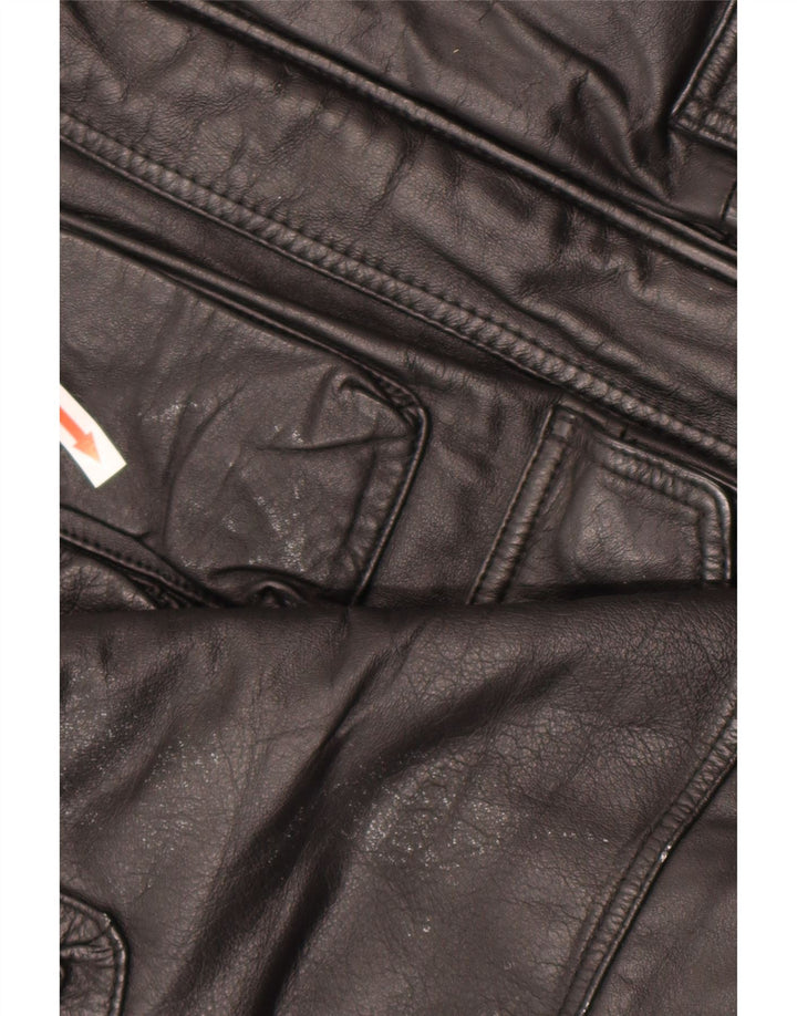 Giacca in pelle vintage da uomo UK 44 2XL Pelle nera