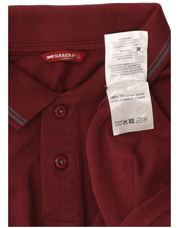 Polo da uomo Carrera grande in cotone bordeaux