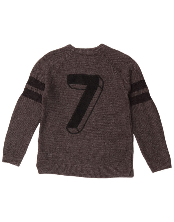 Maglione Zara per ragazzi con scollo a barca con grafica 11-12 anni in acrilico a righe grigie