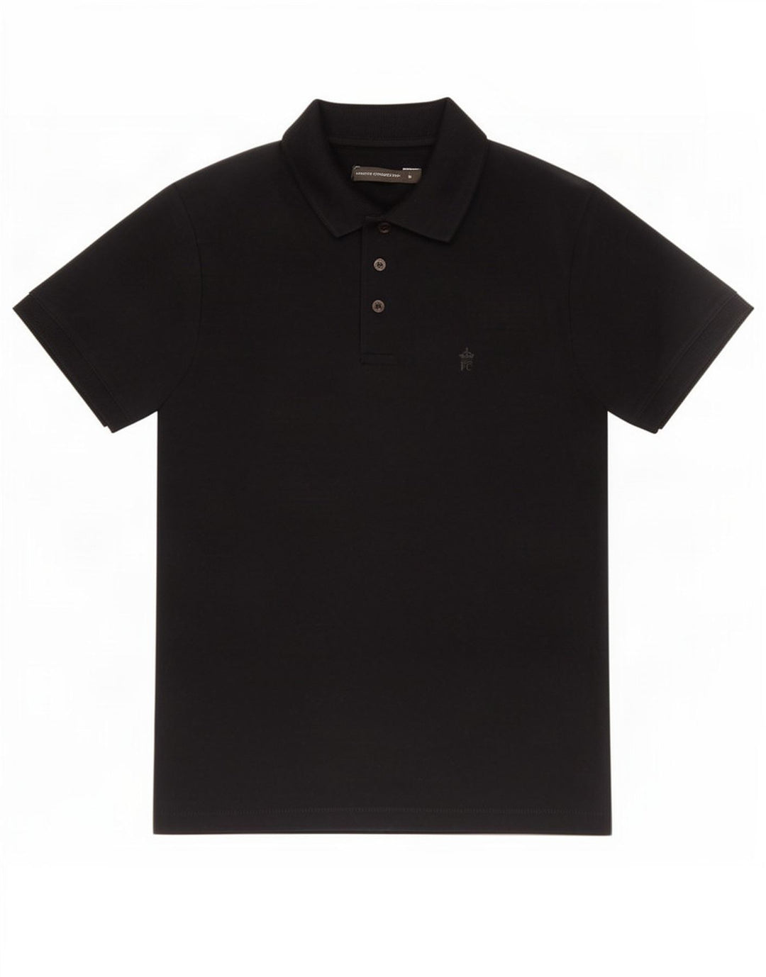 Polo da uomo French Connection piccola in cotone nero