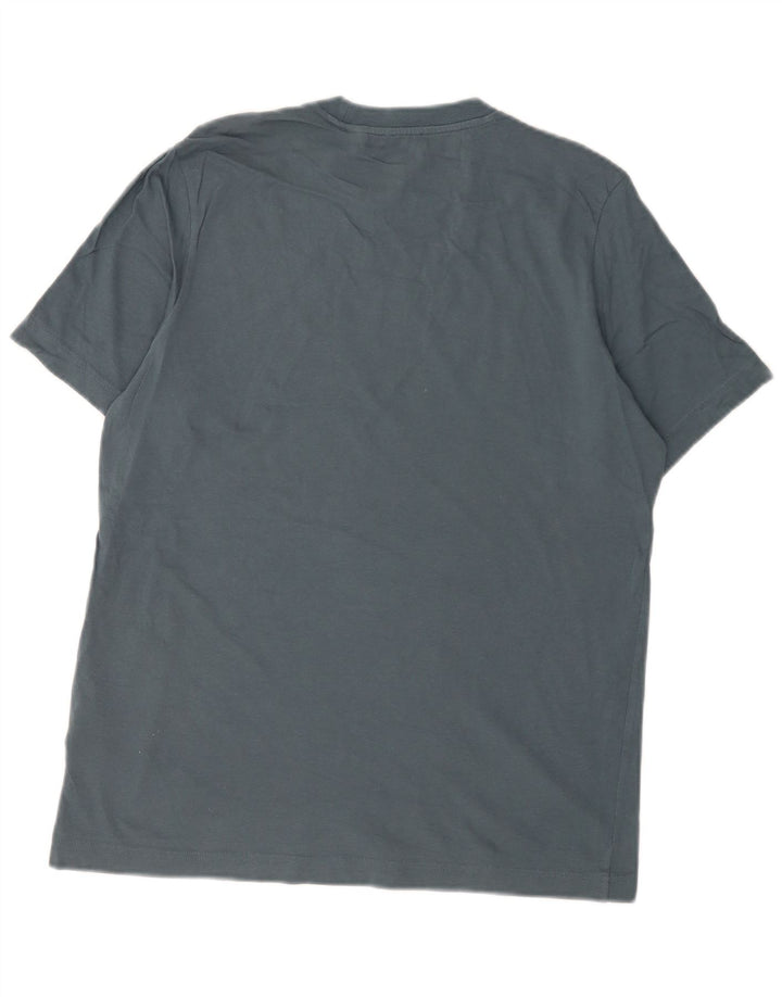 T-shirt grafica da uomo Adidas Top piccola in cotone blu