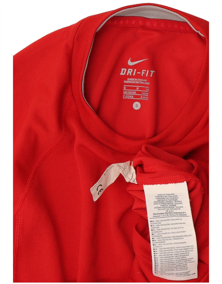 T-shirt Nike Dri Fit da uomo Top UK 34/36 Small Rosso Poliestere