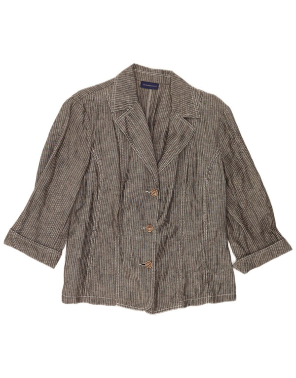 Giacca Blazer Donna Trussardi Jeans Manica 3/4 IT 50 XL Rigata Grigia