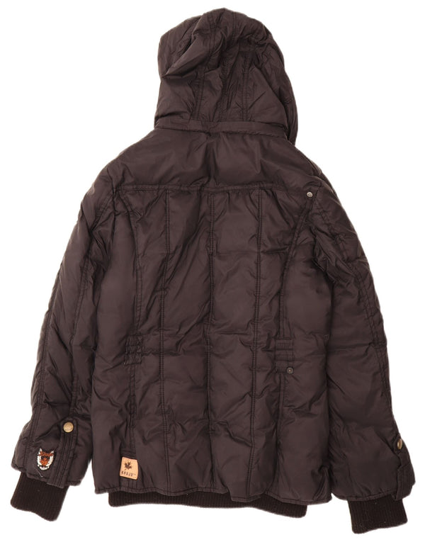 Giacca imbottita con cappuccio da donna KHUJO UK 16 grande nylon nero