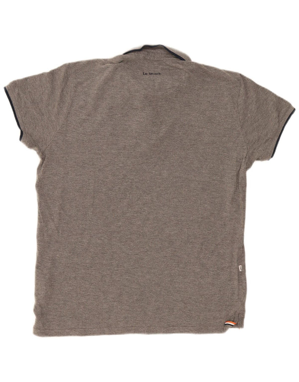 Polo da uomo Le Shark Large in cotone grigio