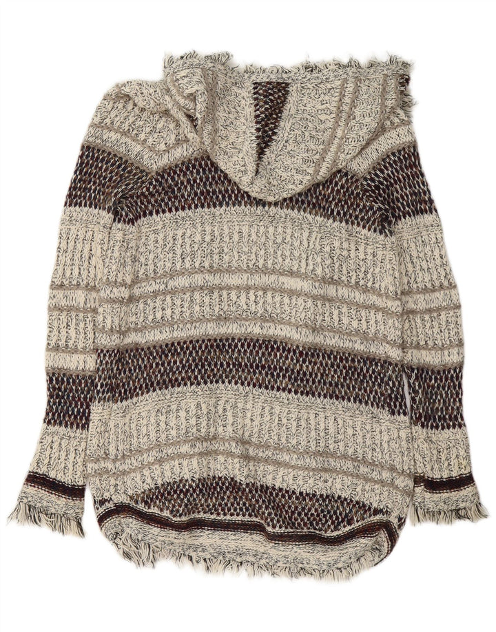Maglione cardigan con cappuccio lungo da donna ZARA UK 14 medio multicolore