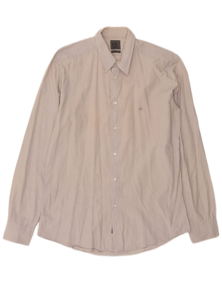 Camicia slim fit da uomo Calvin Klein XL Beige