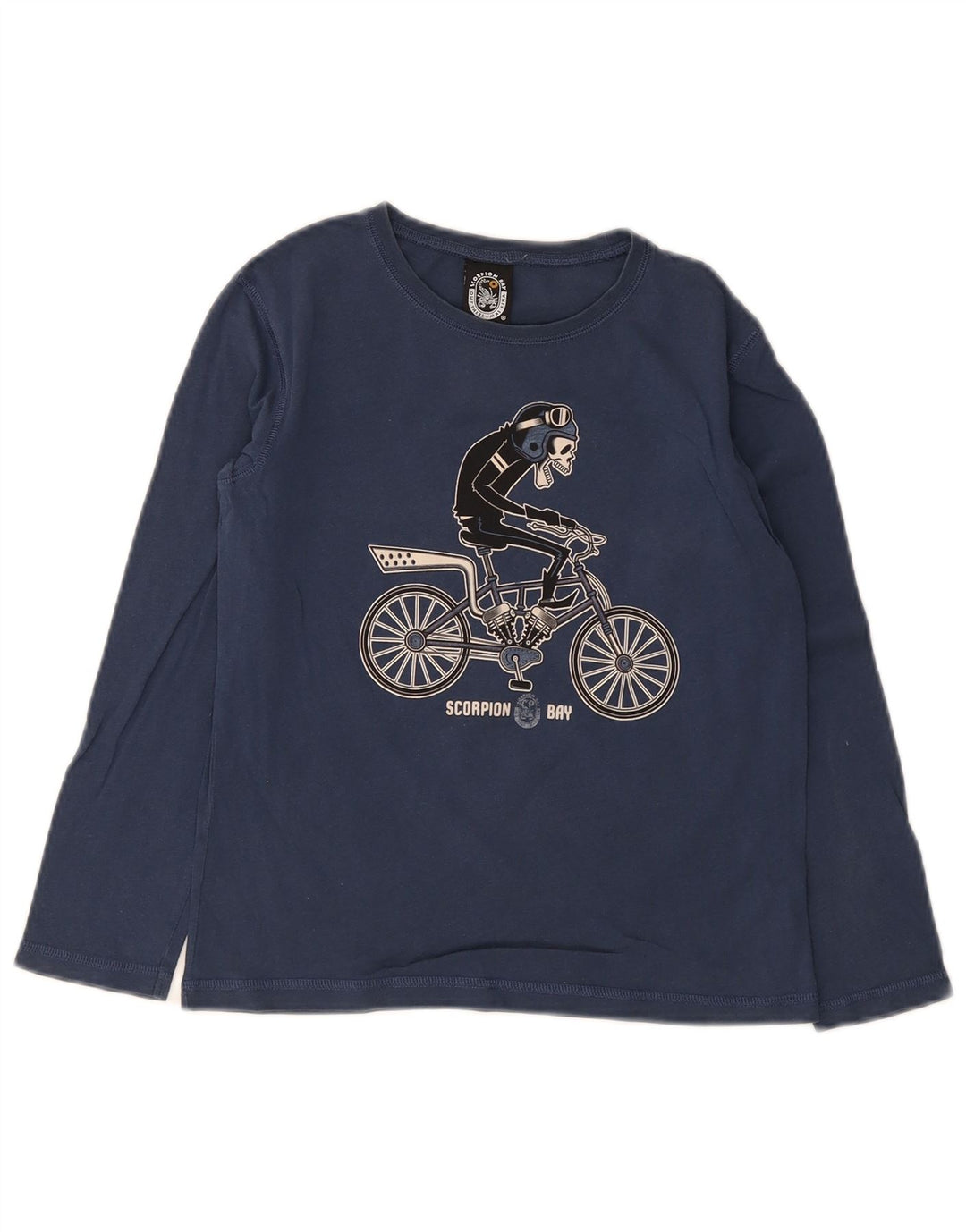 Top grafico da ragazzo Scorpion Bay a maniche lunghe 9-10 anni blu navy medio