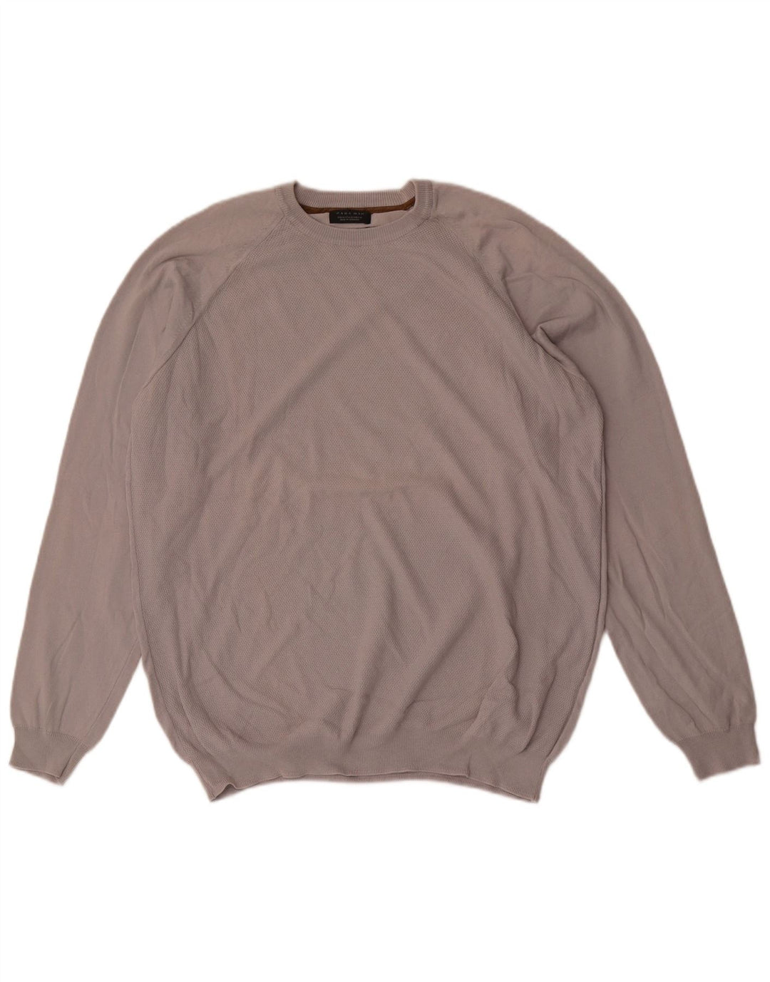 Maglione maglione girocollo da uomo Zara XL in cotone grigio