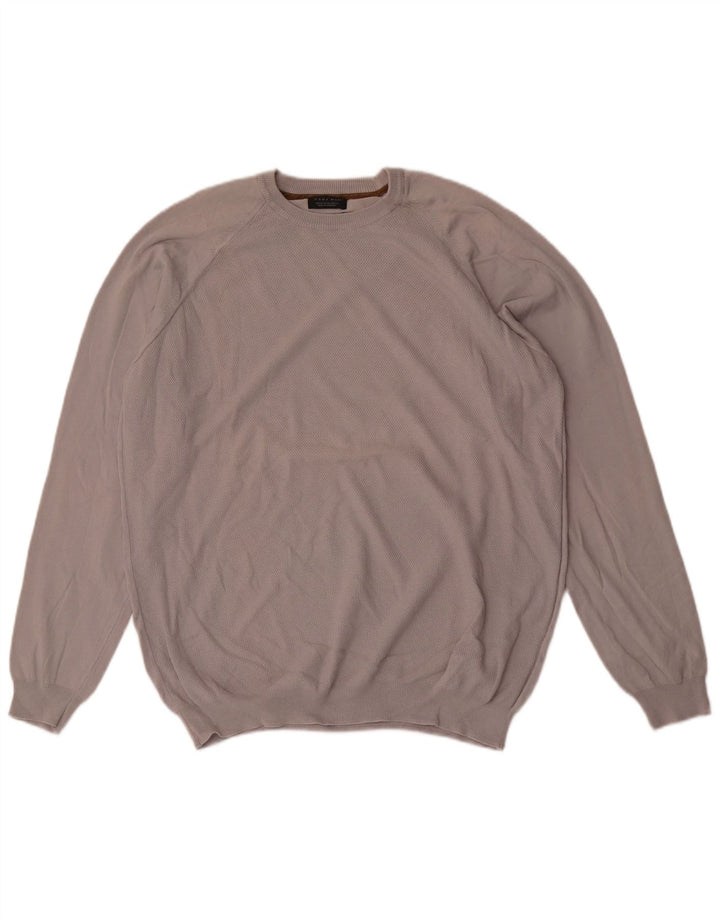 Maglione maglione girocollo da uomo Zara XL in cotone grigio