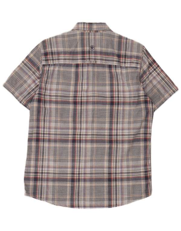 Camicia da uomo a maniche corte dal taglio classico Fat Face a quadri grigi piccoli