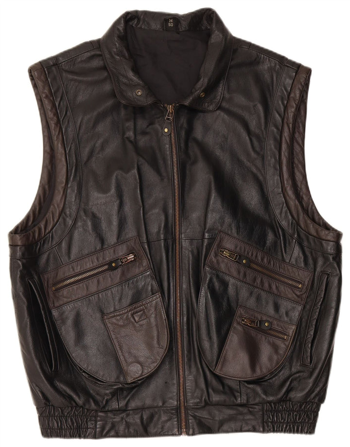 Gilet in pelle da donna Enrico Gorlani UK 38 medio nero