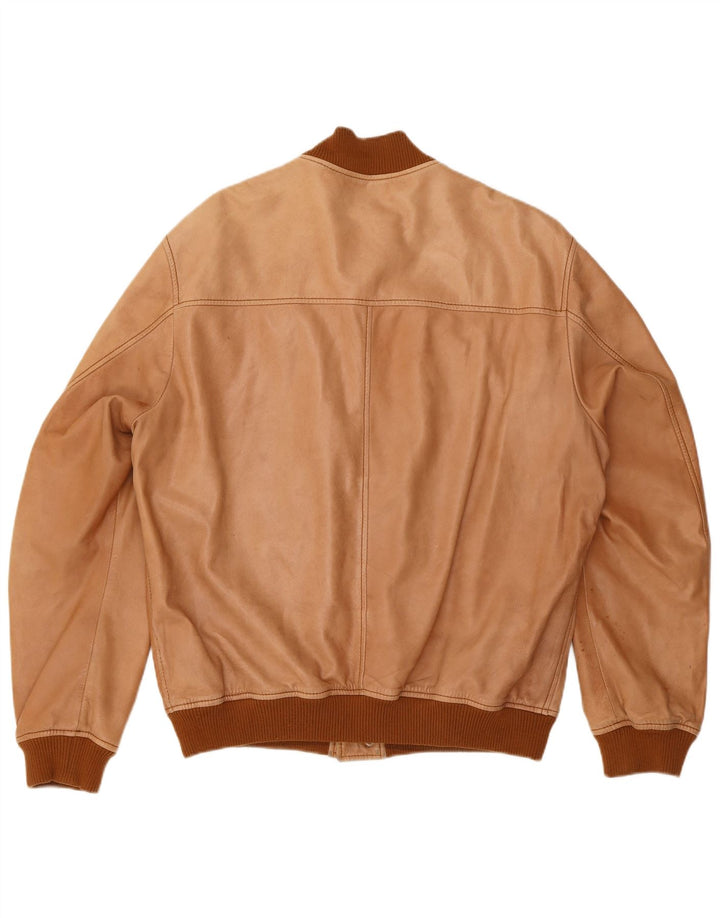 Giubbotto Bomber in Pelle Uomo Conbipel IT 56 2XL Marrone