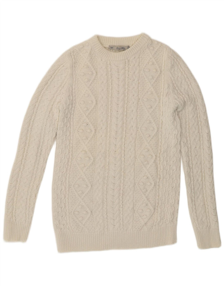 Maglione maglione con scollo a barca da donna Zara UK 10 piccolo bianco