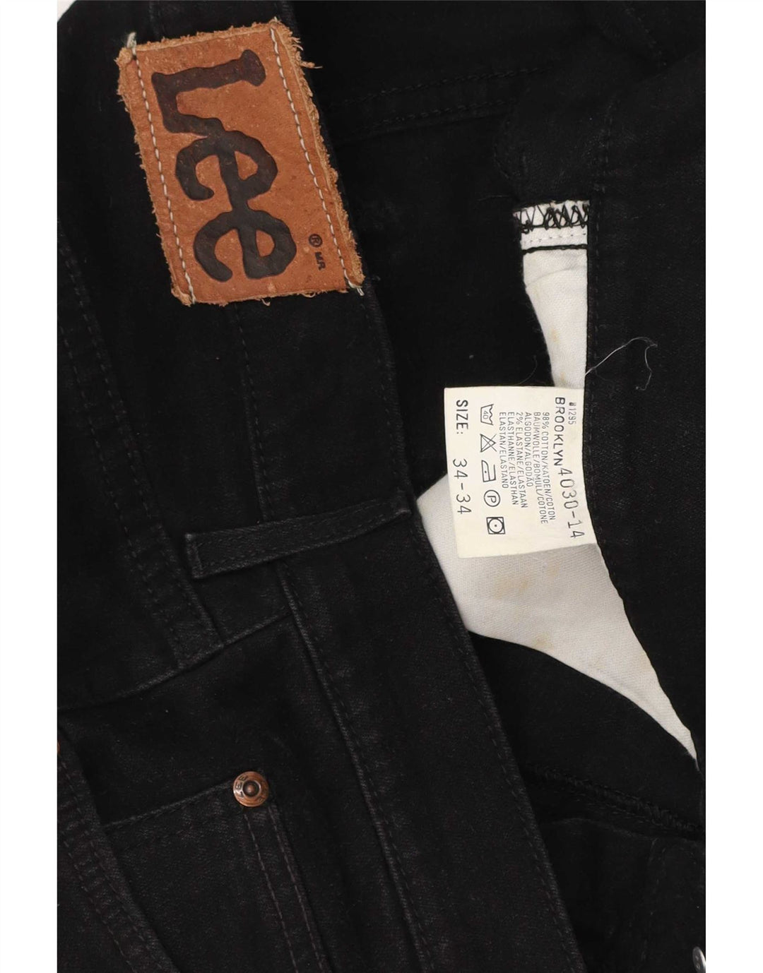 Jeans dritti da uomo Lee Brooklyn W34 L29 cotone nero