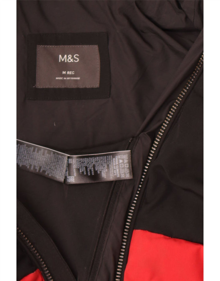 Giacca imbottita con cappuccio da uomo Marks & Spencer UK 38 Medium Red Colourblock