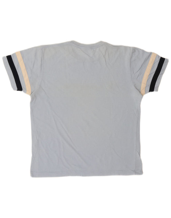 T-shirt grafica da uomo Champion Top in cotone a righe blu medio