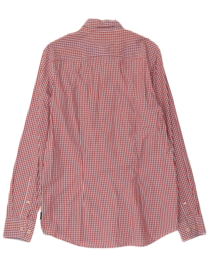 TOMMY HILFIGER Camicia slim fit da uomo in cotone a quadretti rosso medio