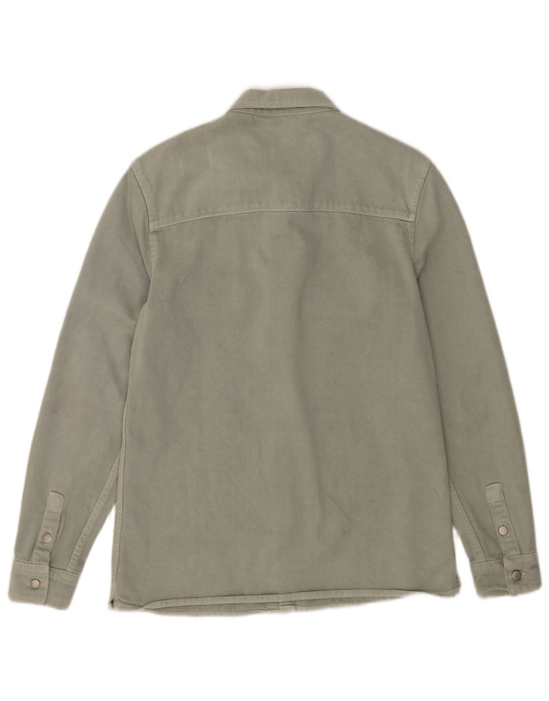 Camicia in denim dalla vestibilità comoda ZARA da uomo, piccola, in cotone kaki