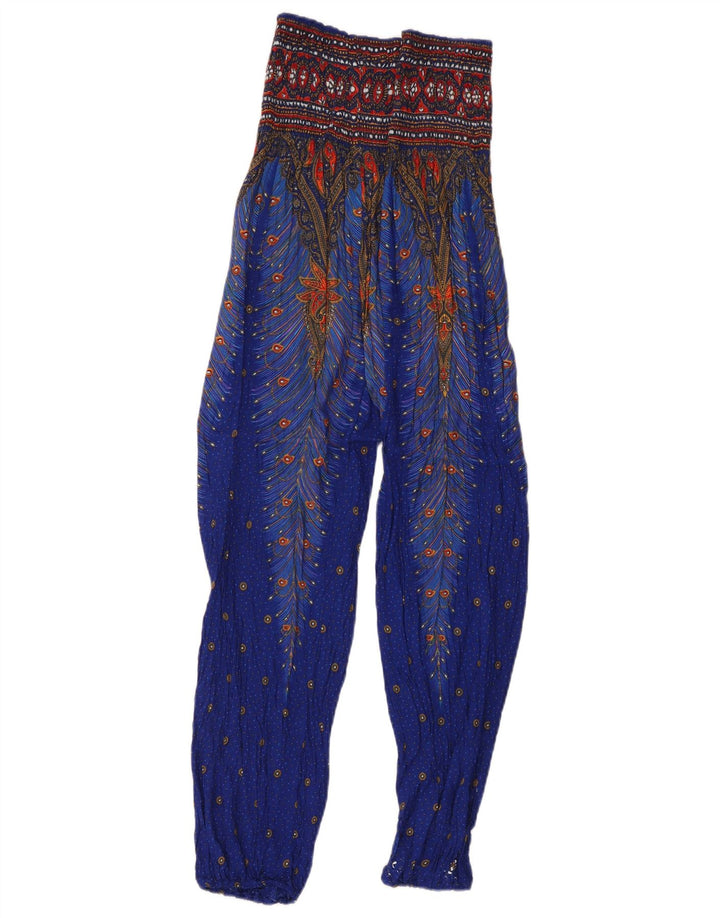 Pantaloni Harem vintage da donna W26 L27 Blu Paisley