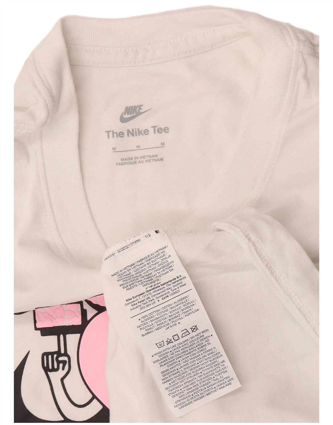 T-shirt grafica da donna Nike Top UK 14 cotone bianco medio