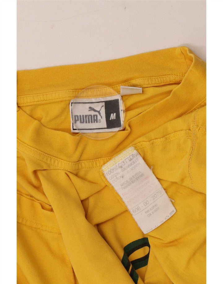 T-shirt grafica da uomo Puma Top in cotone giallo medio