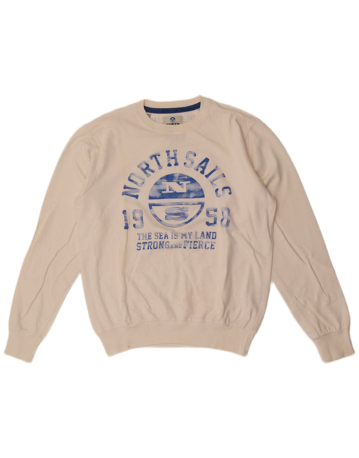 Felpa grafica da uomo North Sails in cotone bianco medio