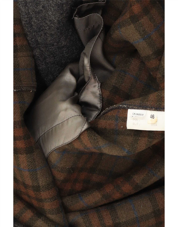 Montgomery vintage da uomo IT 46 piccolo in lana screziata grigia
