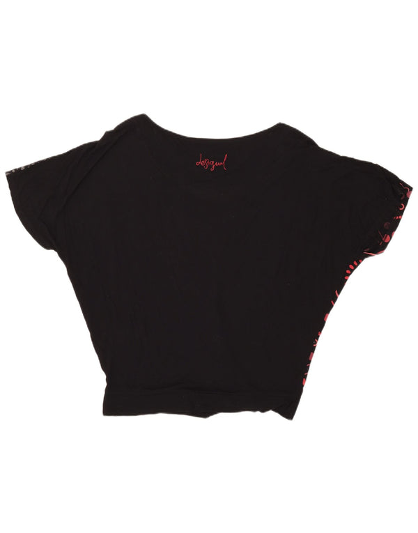 Desigual Camicetta grafica oversize da donna Top UK 14 Medium Nero geometrico