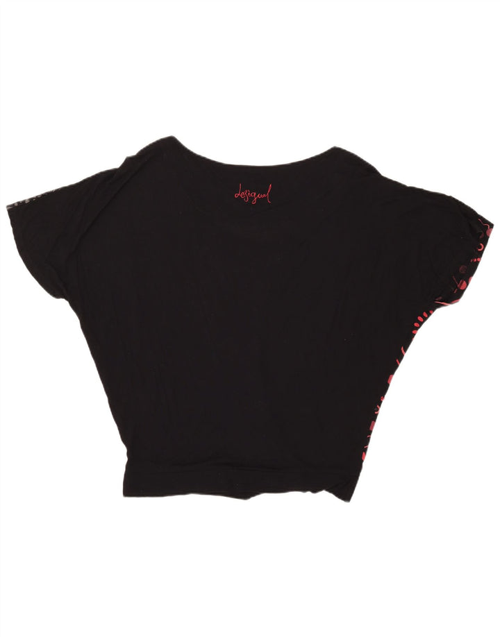 Desigual Camicetta grafica oversize da donna Top UK 14 Medium Nero geometrico