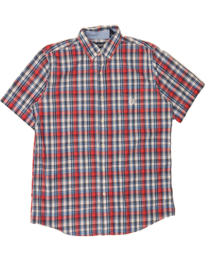 CHAPS Mens Easy Care Short Sleeve Shirt Large Multicoloured Check Cotton Vintage Chaps and Second-Hand Chaps from Messina Hembry 