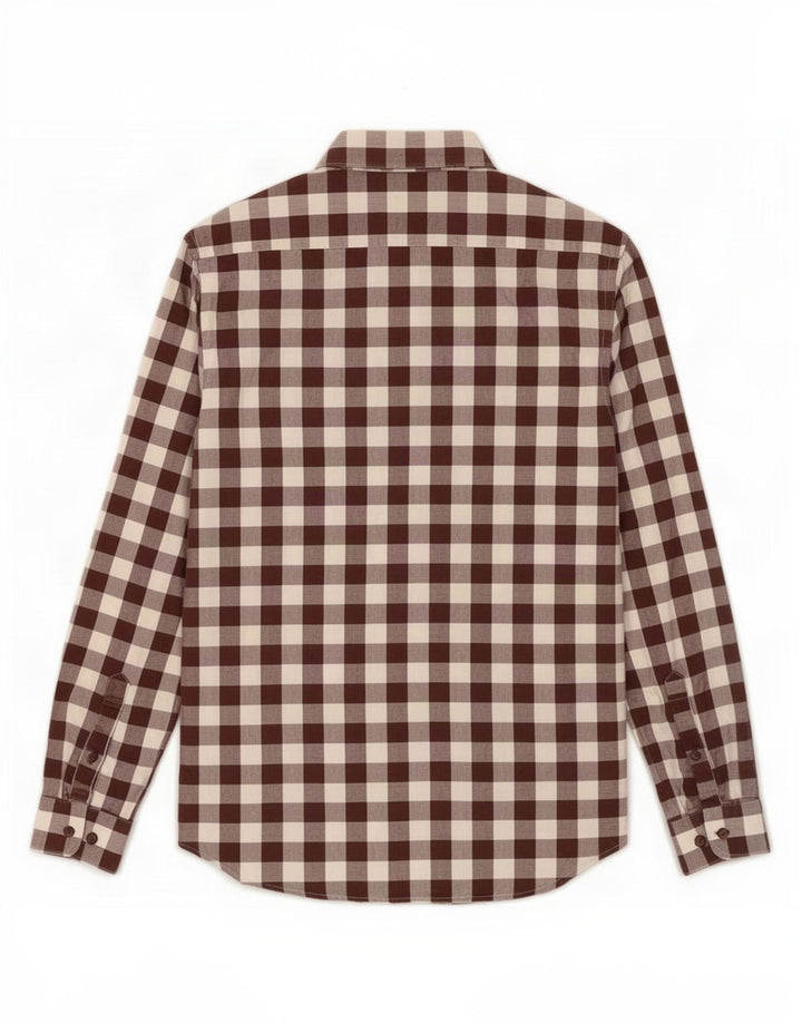 Camicia Zara da uomo slim fit grande a quadretti marroni